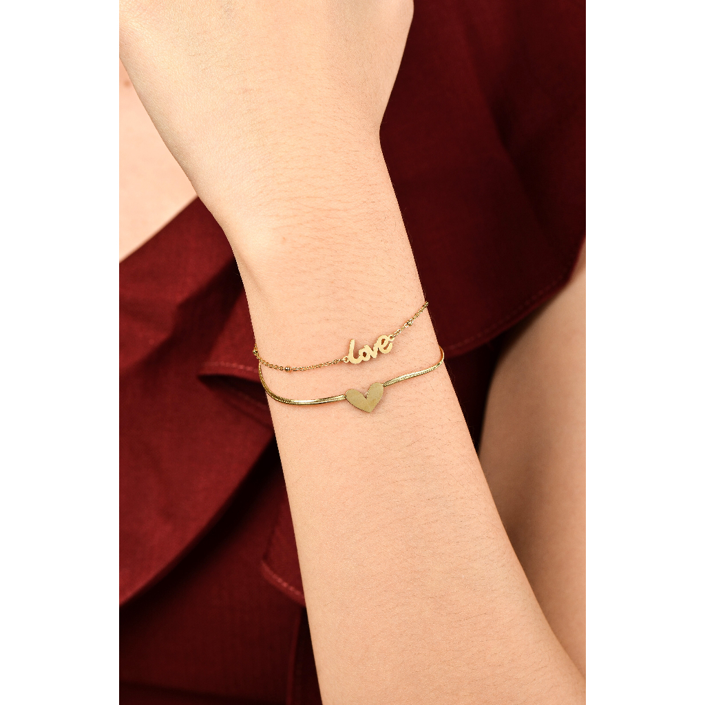 Panlandwoo - Gelang Tangan Stainless Wanita True Love Adjustable