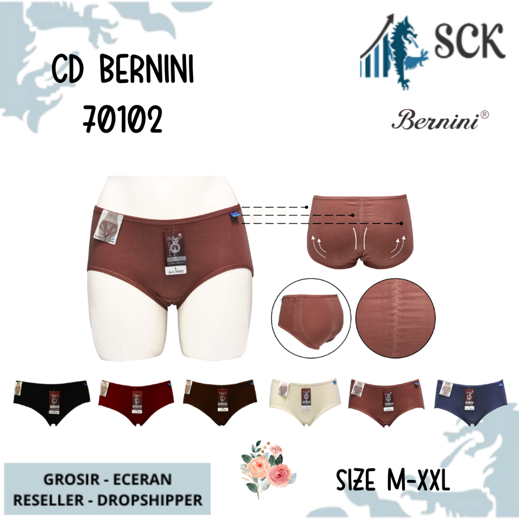 CD Wanita BERNINI 70102 KARET ELASTIS model Mini / Pakaian Dalam Seamless - sckmenwear GROSIR