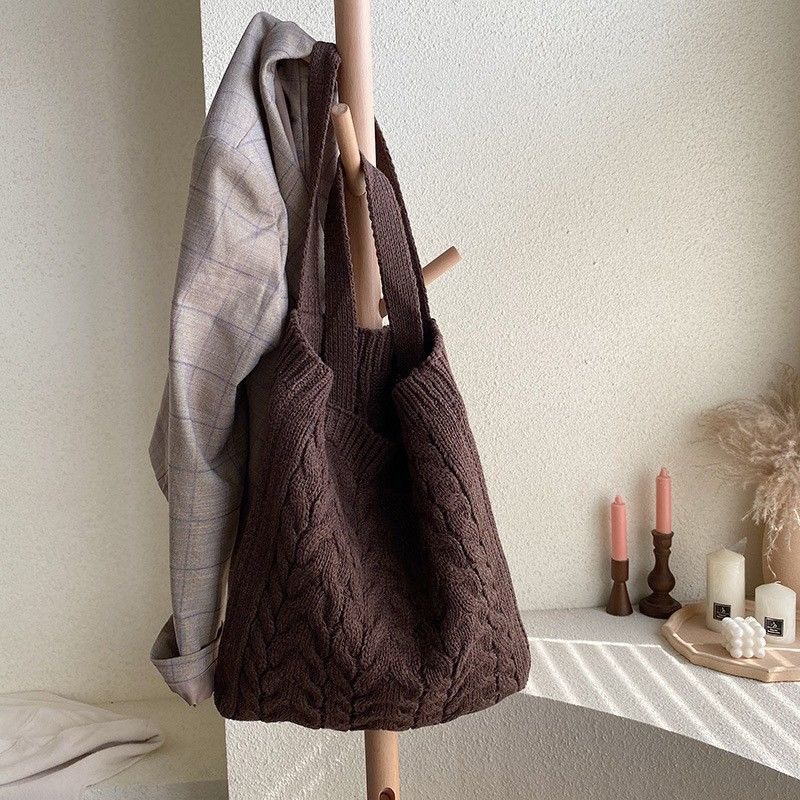 Tas Rajut Wanita Tote bag Rajut Ramah Lingkungan Woven Womens Shoulder Bags Ladies