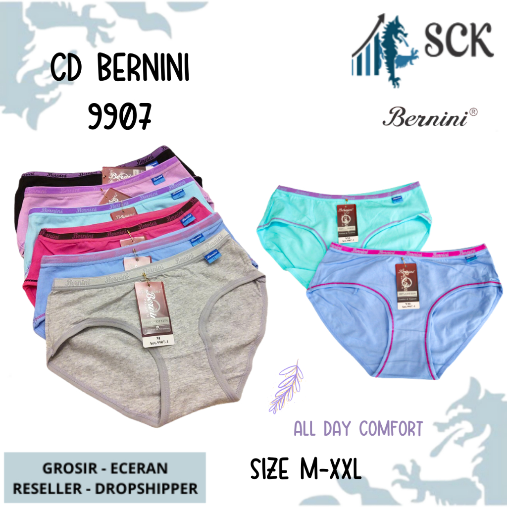 CD Wanita BERNINI 9907 Bahan Katun / Pakaian Dalam Wanita Seamless Halus Maxi - sckmenwear GROSIR