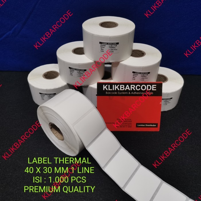 

LABEL STIKER THERMAL 40X30 MM - 1 LINE ISI 800 PCS BARCODE 4 x 3 CM - 800