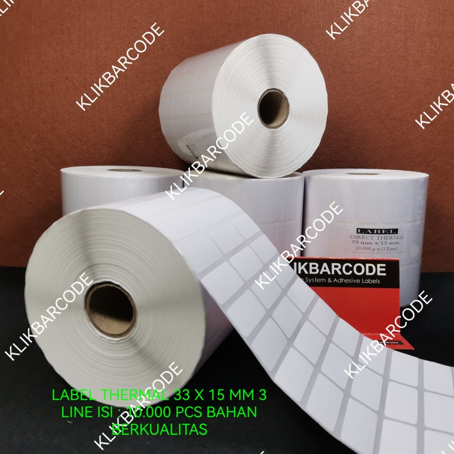 

Label Barcode 33 X 15 (3 Line) Thermal 33X15 mm isi 10.000pcs