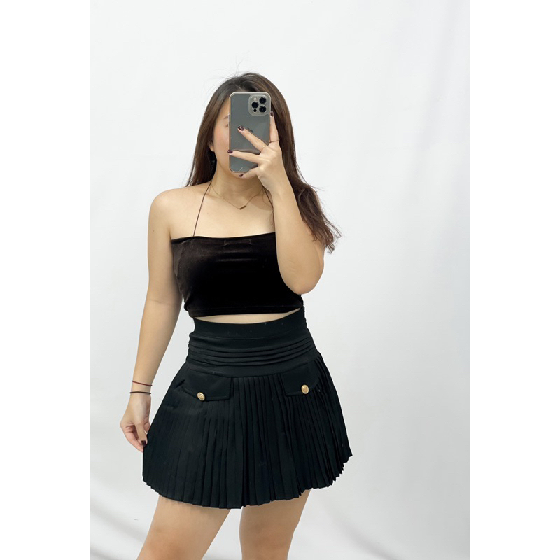 MDLV ~ 5577# Varvara Pleated Mini Skirt Rok Korea Import