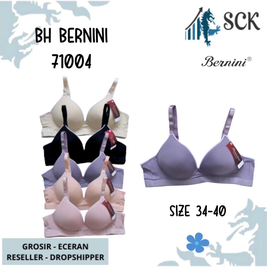 BH BERNINI 71004 Busa Tanpa Kawat Size 34-40 Warna Kait 3 / BH Pakaian Dalam Wanita