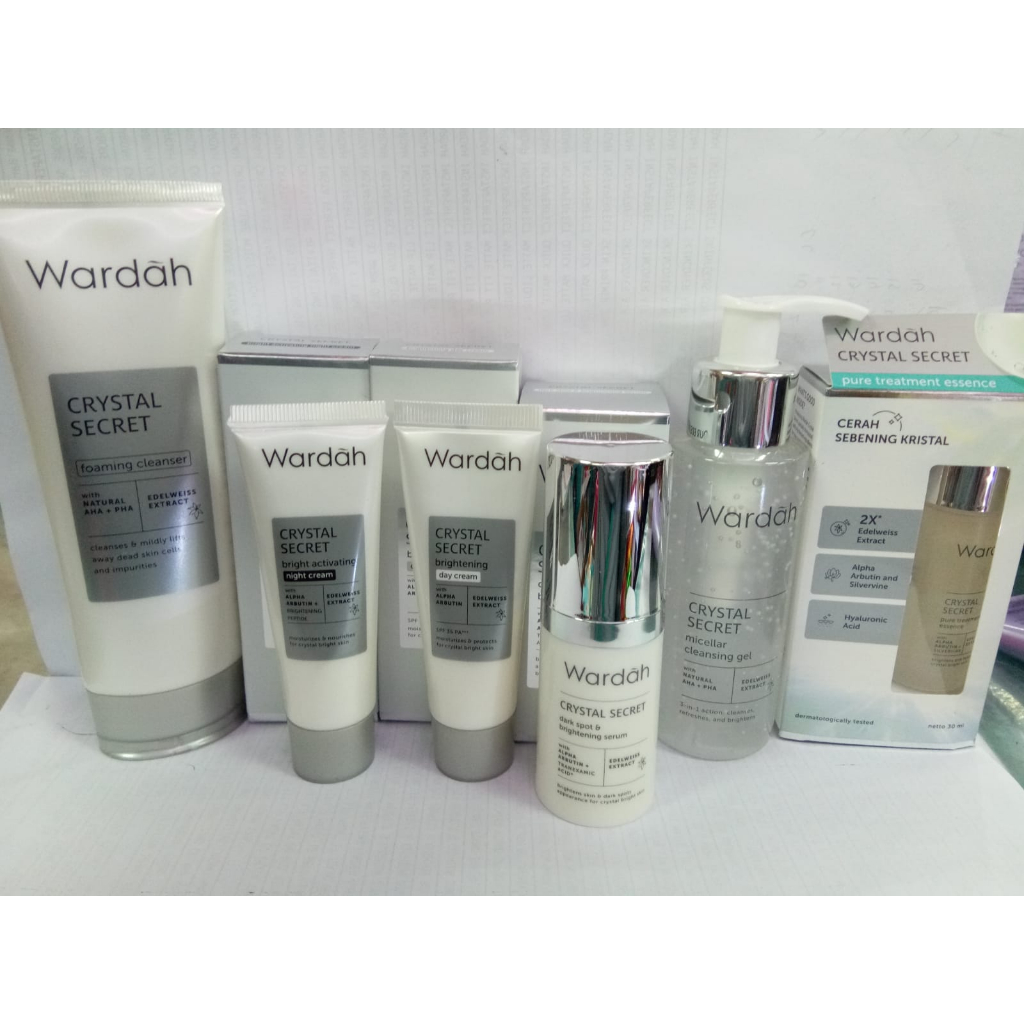 PROMO!!! PAKET WARDAH CRYSTAL SECRET SERIES UKURAN KECIL ( FREE SPF30 )