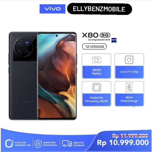 VIVO X80 5G 12/256GB NEW GARANSI RESMI