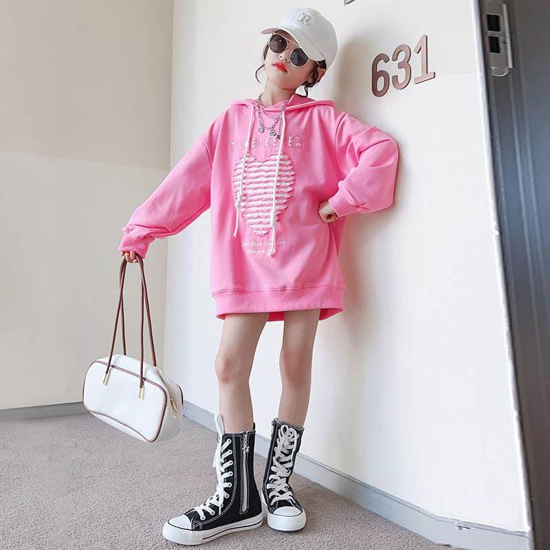 Dress Anak Perempuan Hoodie Casual Loves