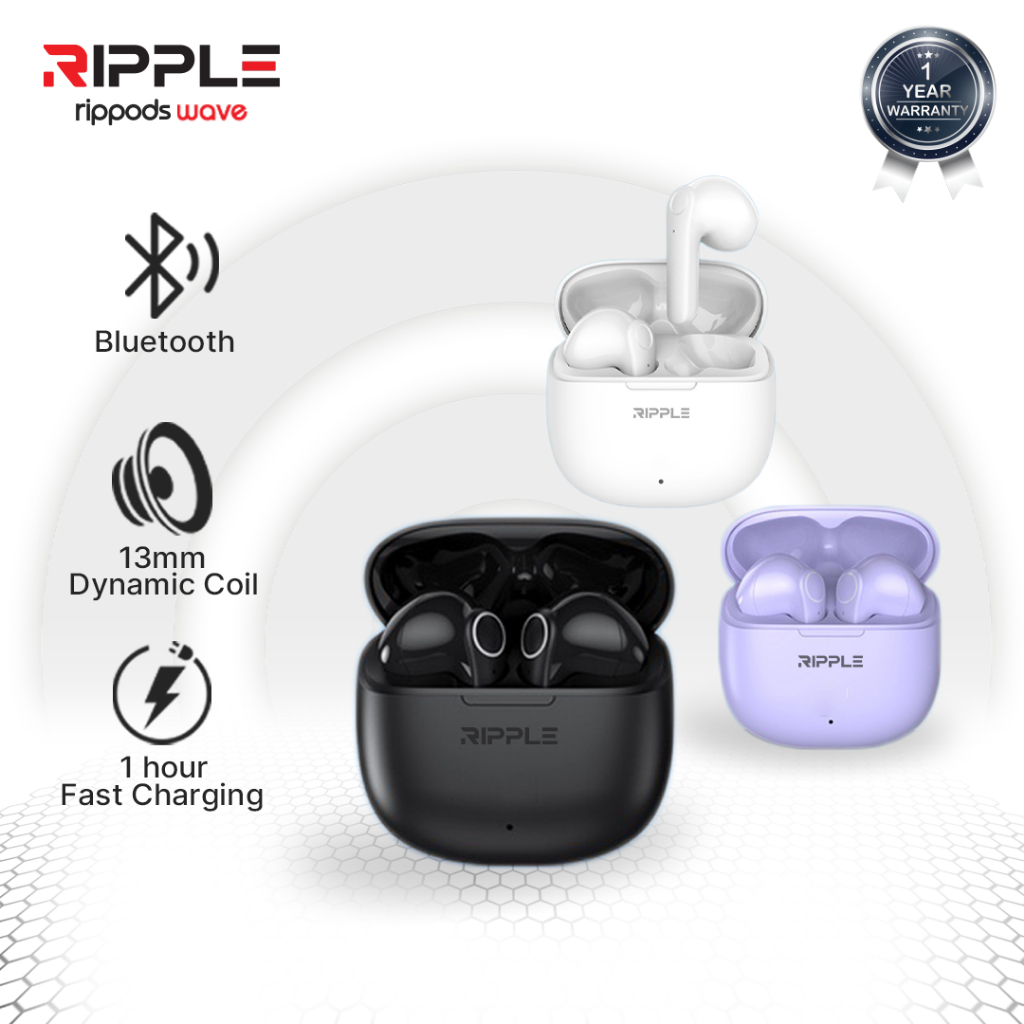 (Flash Sale) Ripple Rippods Wave TWS Headset Bluetooth Earphone Mini Earbuds Handsfree