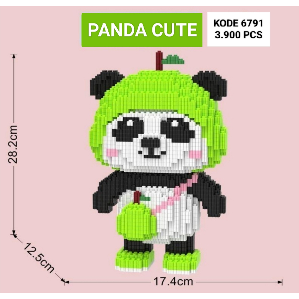 NANO BLOCK PANDA CUTE MAINAN EDUKASI ANAK BLOCK BANGUNAN BENTUK PANDA LUCU SET HADIAH DAN PAJANGAN