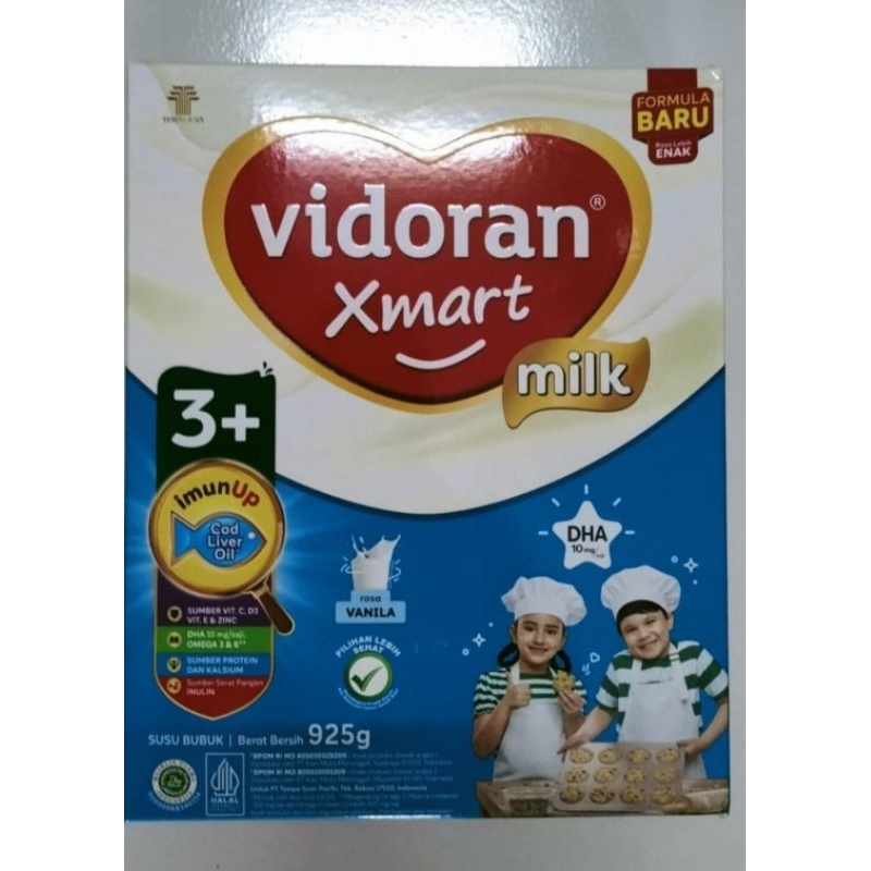 VIDORAN  Xmart 1+ / 3+  Vanila / Madu 925g.       Exp.date: Agustus 2024     Packing :  kardus.