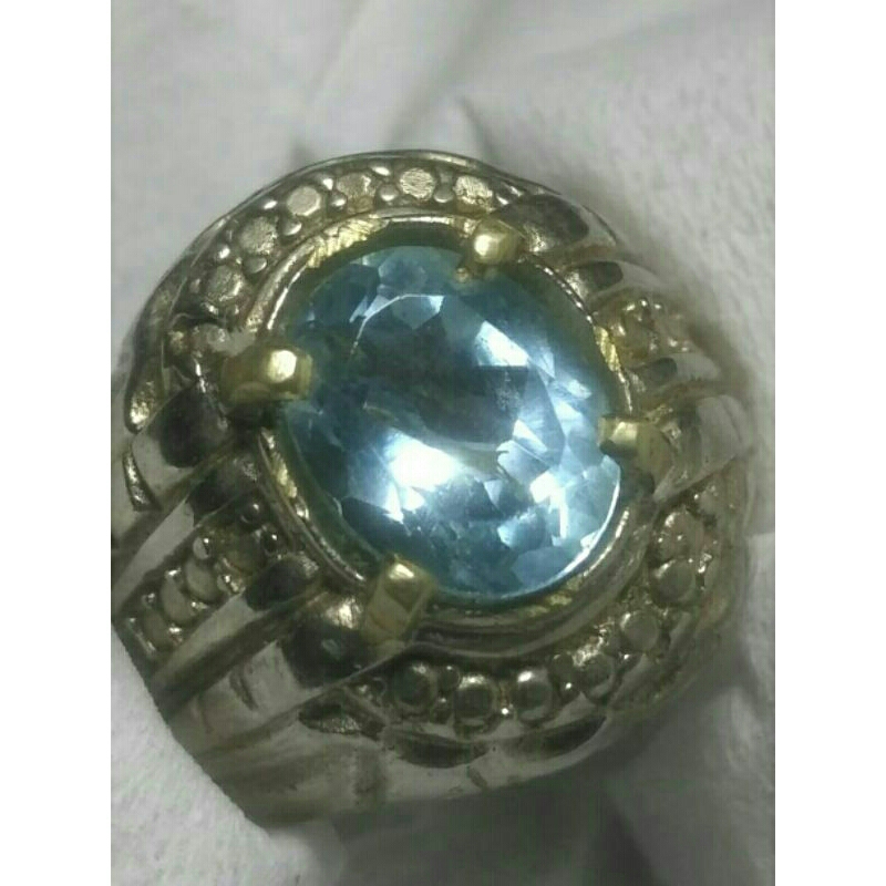 Natural Sky Blue Topaz Original Asli Alam Kilau Mantap Karakteristik Real Pict Koleksi Batu Permata 