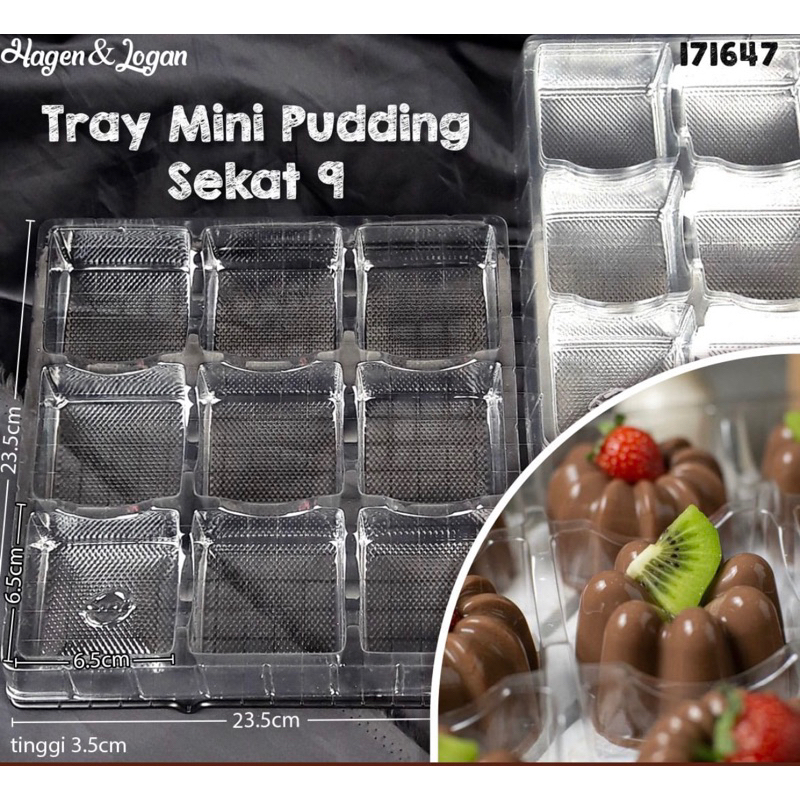 tray mini pudding sekat 9 mika tempat agar puding sekat