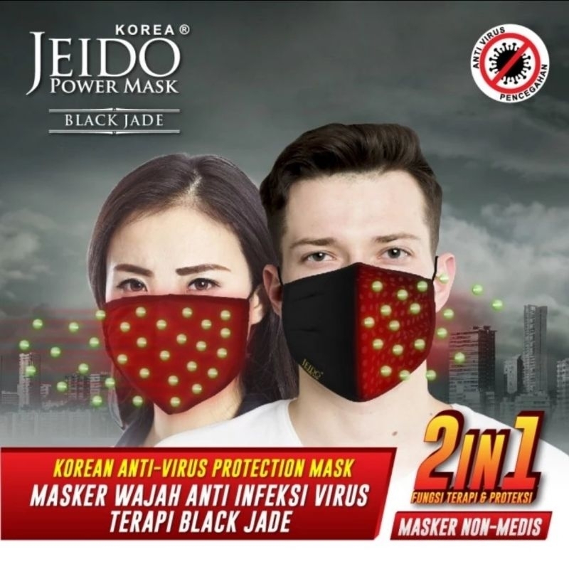 JEIDO POWER MASK BLACK JADE | Masker Wajah Anti Infeksi Virus