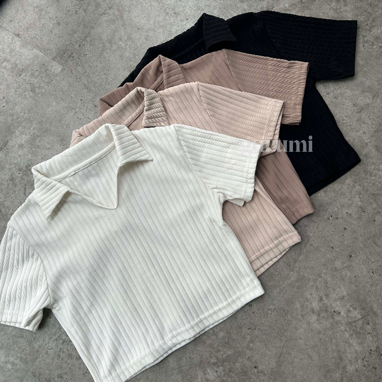 [GURUMI] Emily Top | atasan knit polo