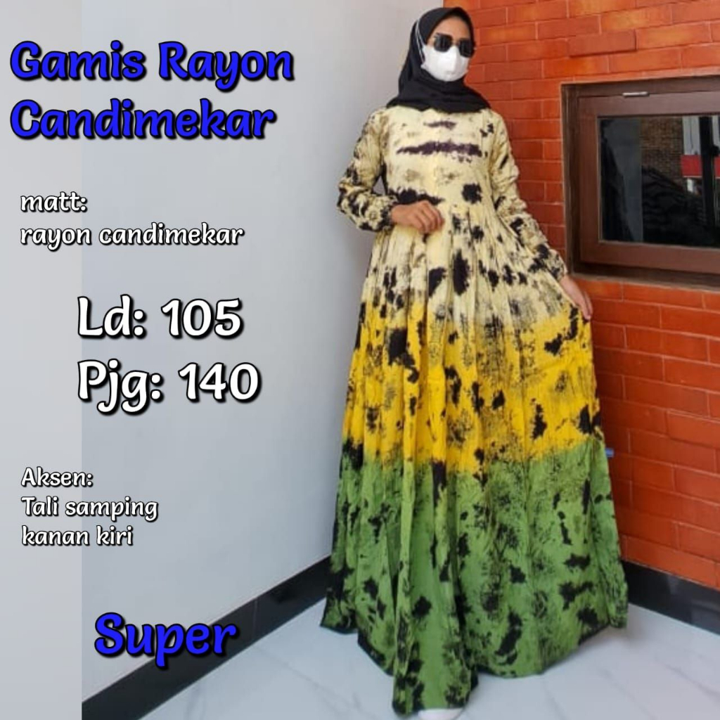 "READY STOK, SIAP KIRIM" GAMIS RAYON CANDI MEKAR #RCM SIZE " L " | MUTIARA | TWILL ORI | REALPICT
