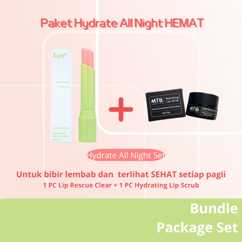 Hydrate all night (Lip Serum Clear + Lip Scrub)