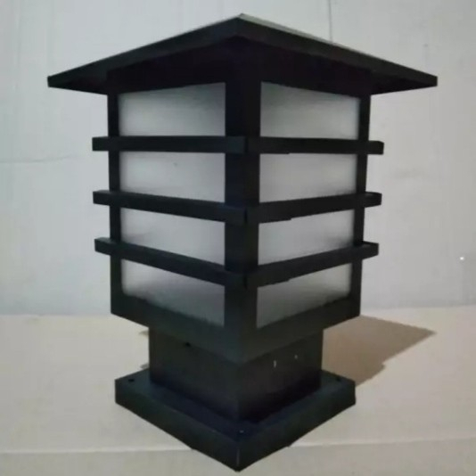 kap lampu pilar pagar minimalis outdoor-Lampu hias pilar pagar