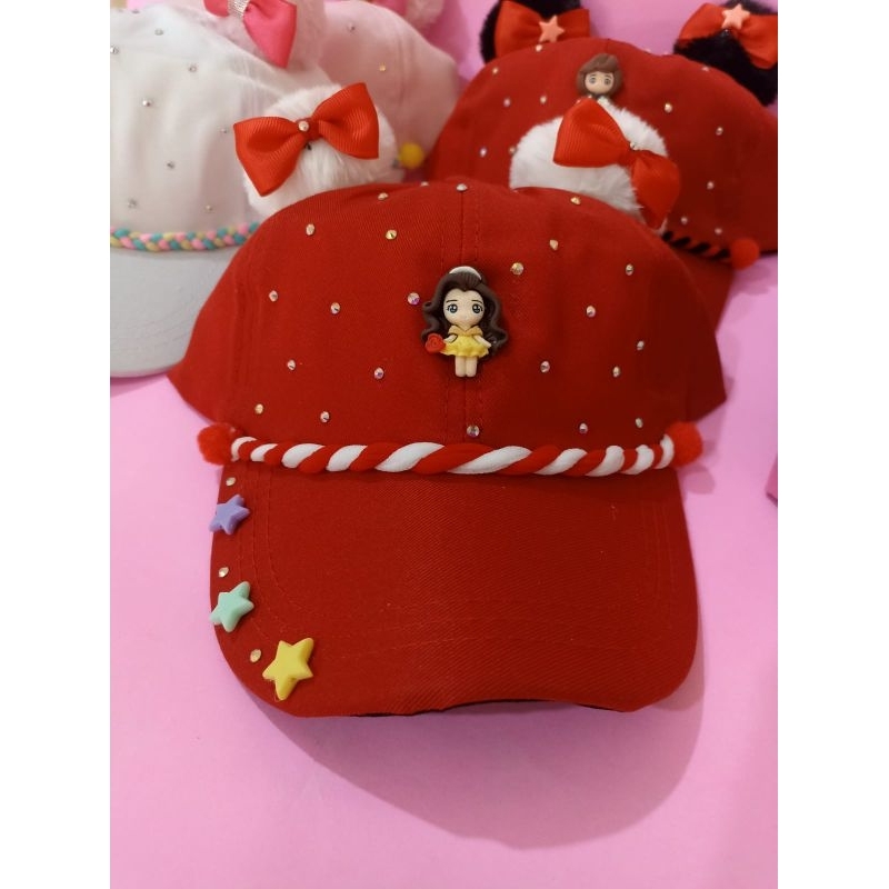 topi fashion anak pompom