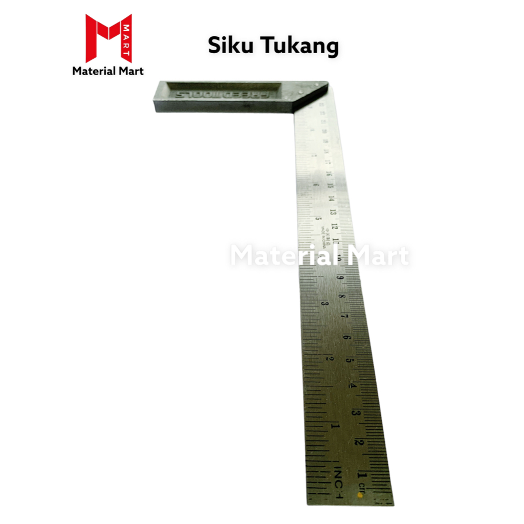 Penggaris Ukur Sudut 10&quot; | Siku Tukang 12&quot; | Alat Ukur Meteran Pasekon 10 Inch | Siku Tukang 12 Inch | Material Mart