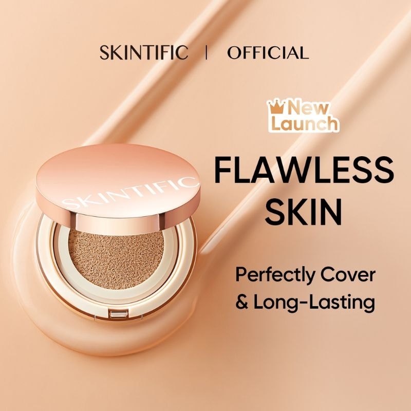 SKINTIFIC Cover All Perfect Air Cushion High Coverage Poreless &amp; Flawless Foundation 24H