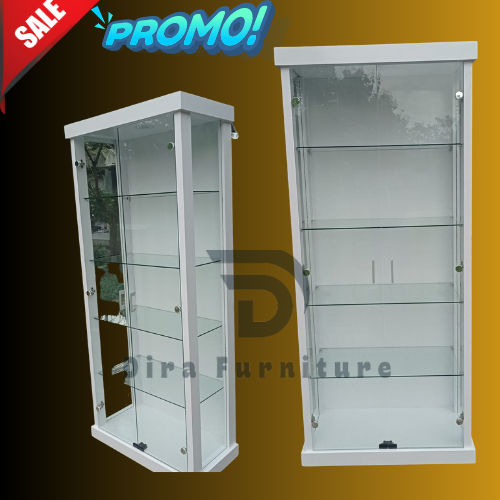 Lemari Pajangan Kaca / Almari kaca / Lemari Hijab dan Tas / Kabinet 2 Pintu / Rak Pajang / almari di