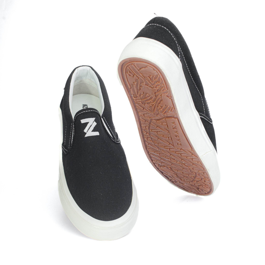 Sepatu Zasaka - Slip On Brengshake Black&amp;White Original Pria dan Wanita