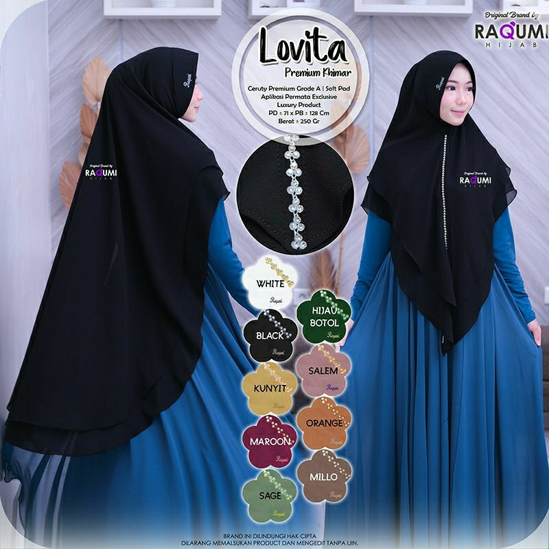 LOVITA PREMIUM KHIMAR ORI BY RAQUMI HIJAB