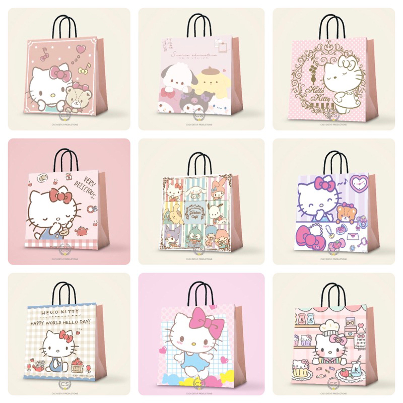 

Paper Bag Custom Hello Kitty Sanrio Goodie Bag ulang Tahun Anak Hampers Birthday Tas Kado Flower Box