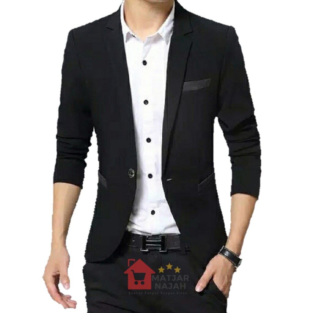 Jas Formal Pria Hitam Saku Puma - Matjar Najah