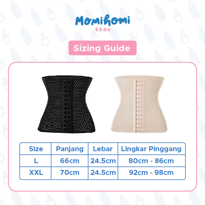 MOMI HOMI 02 GARANSI TUKAR SIZE Breathable Corset Pinggang / Korset Pelangsing Perut Wanita Stagen Pasca Melahirkan Body Shaper Belt Korset Polyester Fiber Elasticy Waist Trimmer