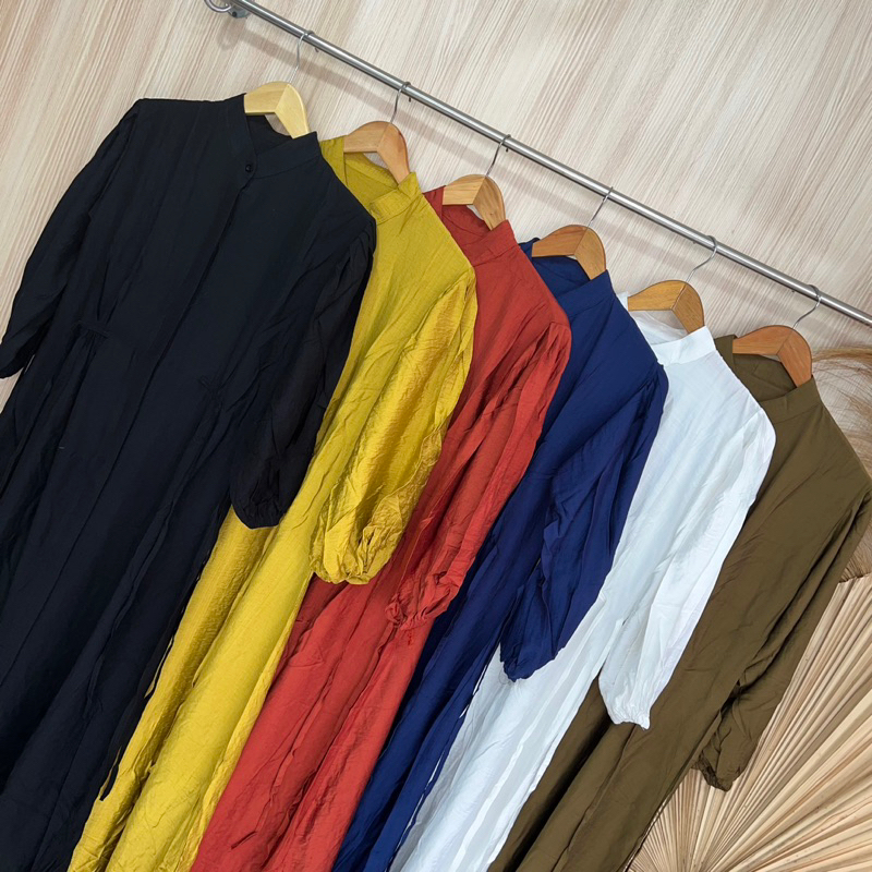 POLO LINEN DRESS / GAMIS POLO LINEN PREMIUM / GAMIS PANJANG WANITA