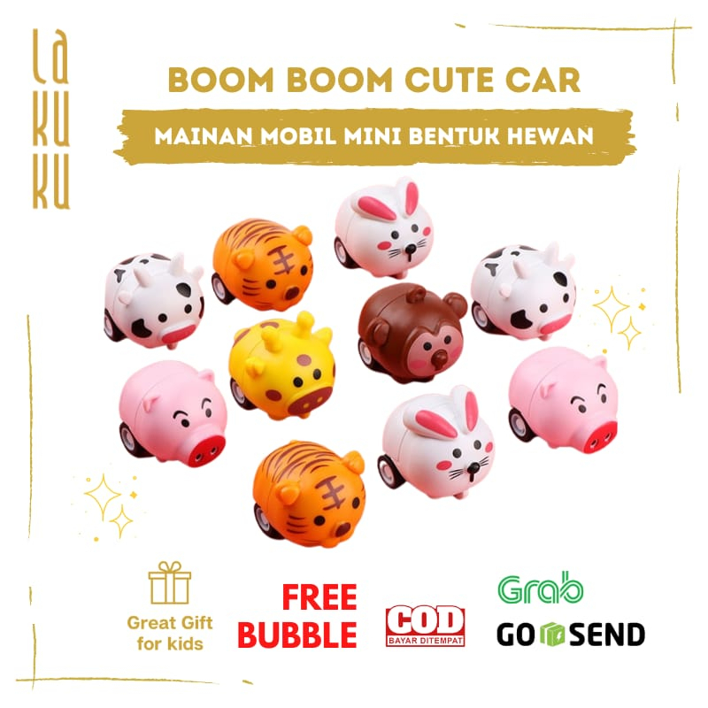 Lakuku - Boom Cute Mini Car Mainan Mobil Anak bentuk Hewan tanpa baterai