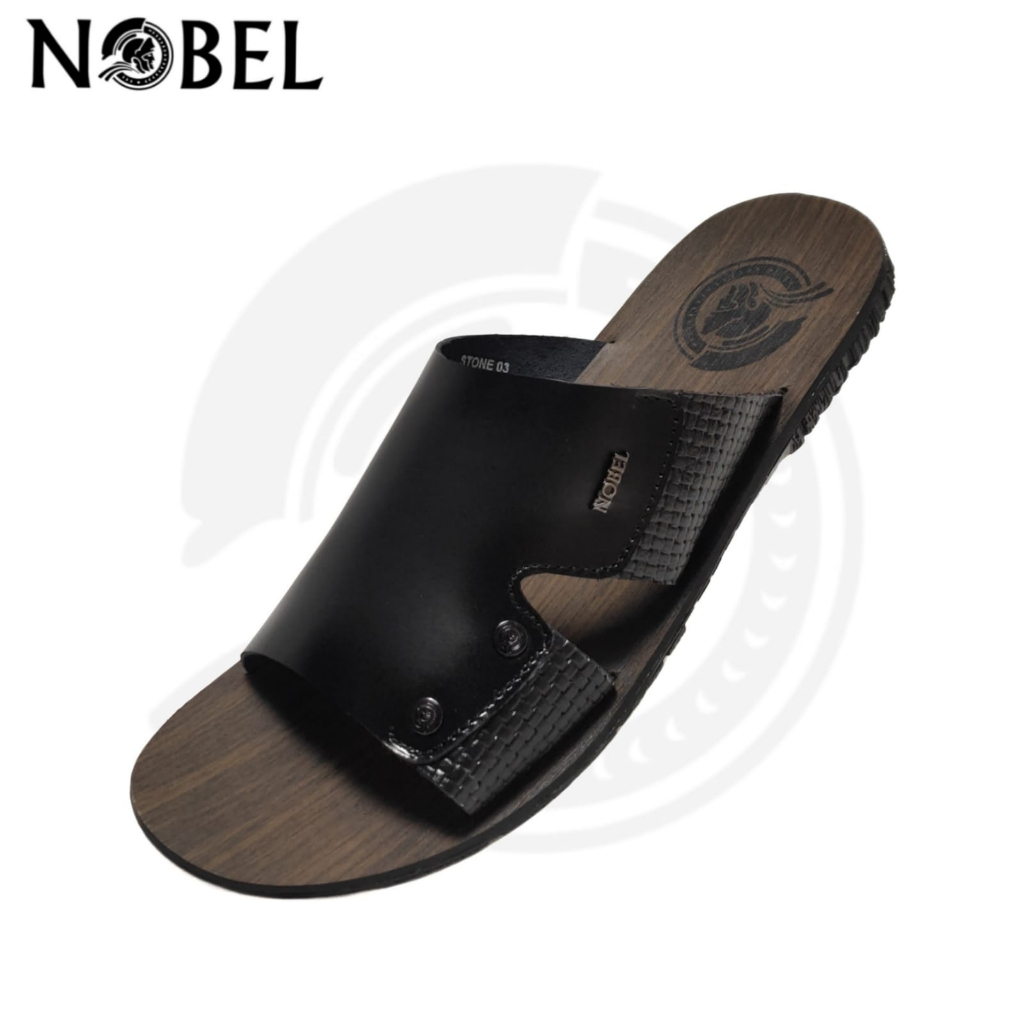 Nobel Stone-03 Sandal Slide Selop Kokop Kulit Pria Dewasa Terbaru 2023 | Sandal Pria Untuk Lebaran |