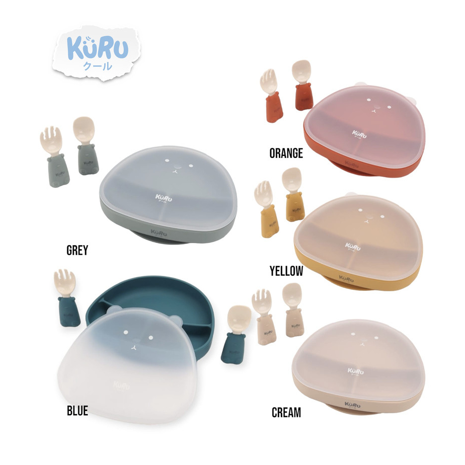 KURU SP20 Baby Silicone Suction Plate Set  | Piring Makan Bayi mbs