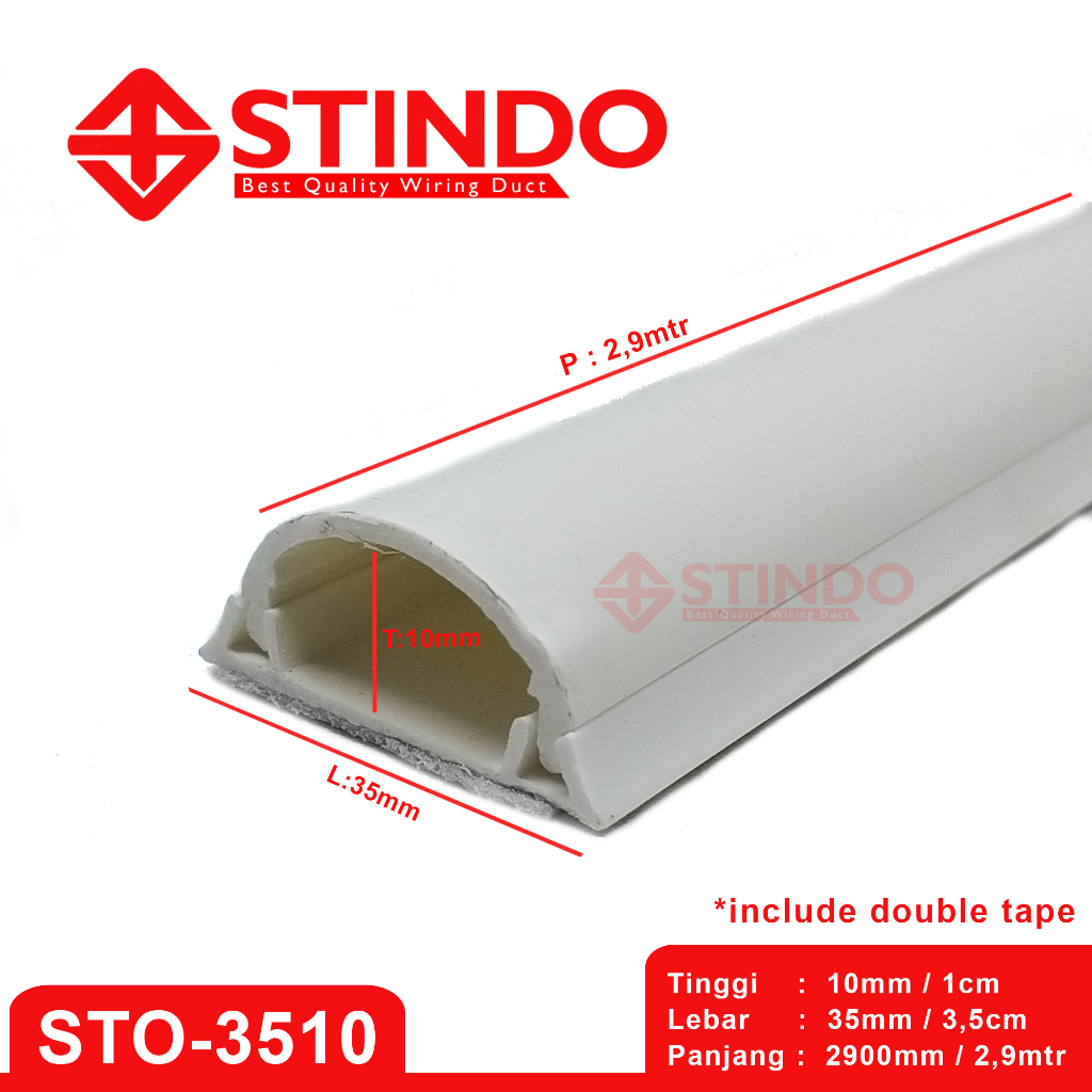 Kabel Duct Oval 35x10 / Floor Duct 35x10 panjang 2,9mtr merek STINDO