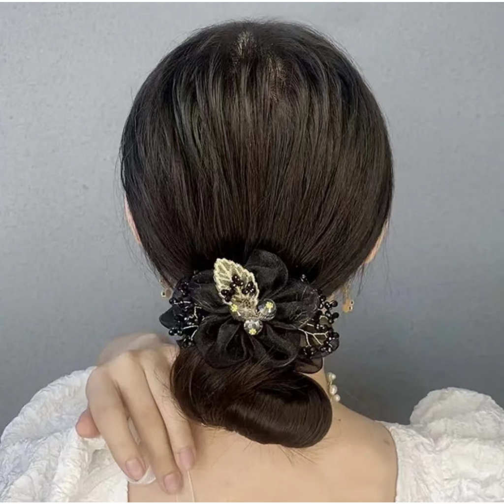 Caliloops Scrunchies Ikat Rambut Dewasa Bunga Besar Korea Tilie