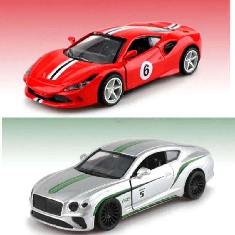 Diecast Mobil Ferrari Mercedes Benz GTR McLaren  Benley Miniatur Mobil Mobilan Pajangan