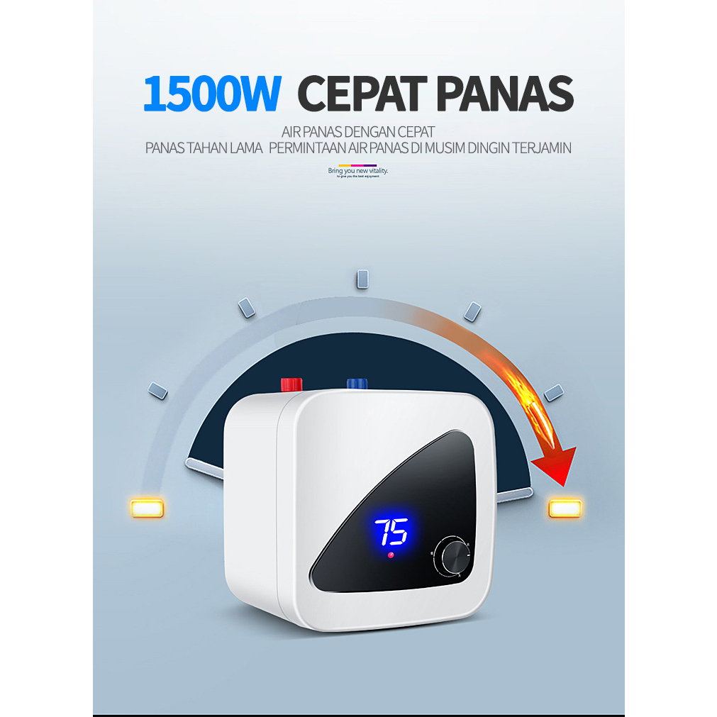 Water heater Suhu Konstan 15 Liter / Pemanas air listrik instan yang dipasang di dinding / Kamar Mandi mandi air panas dan dingin