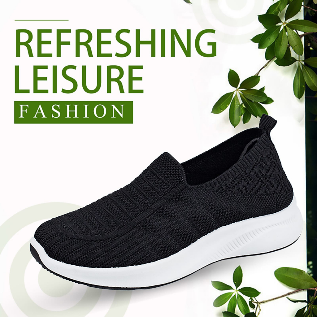 Sepatu Sneakers  Wanita Import Rajut Cewek Sport Shoes Kasual Fashion Wanita Model Terbaru 2023 Slip On K8146