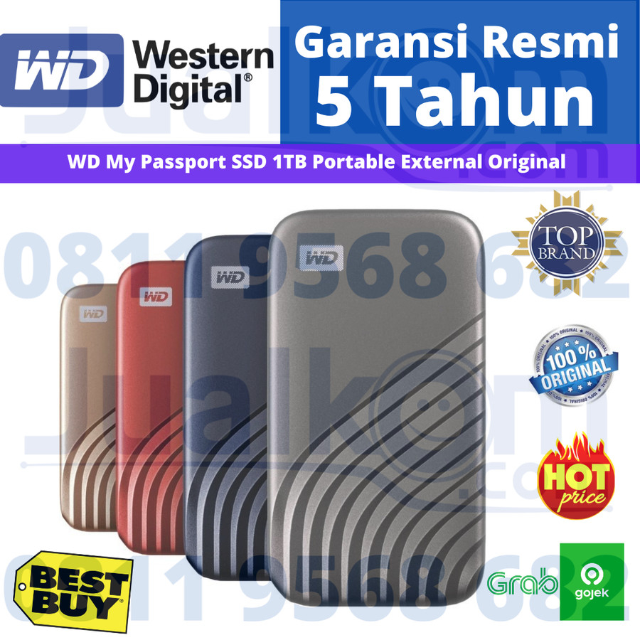 SSD WD My Passport External Portable 1TB 1TB Original Resmi