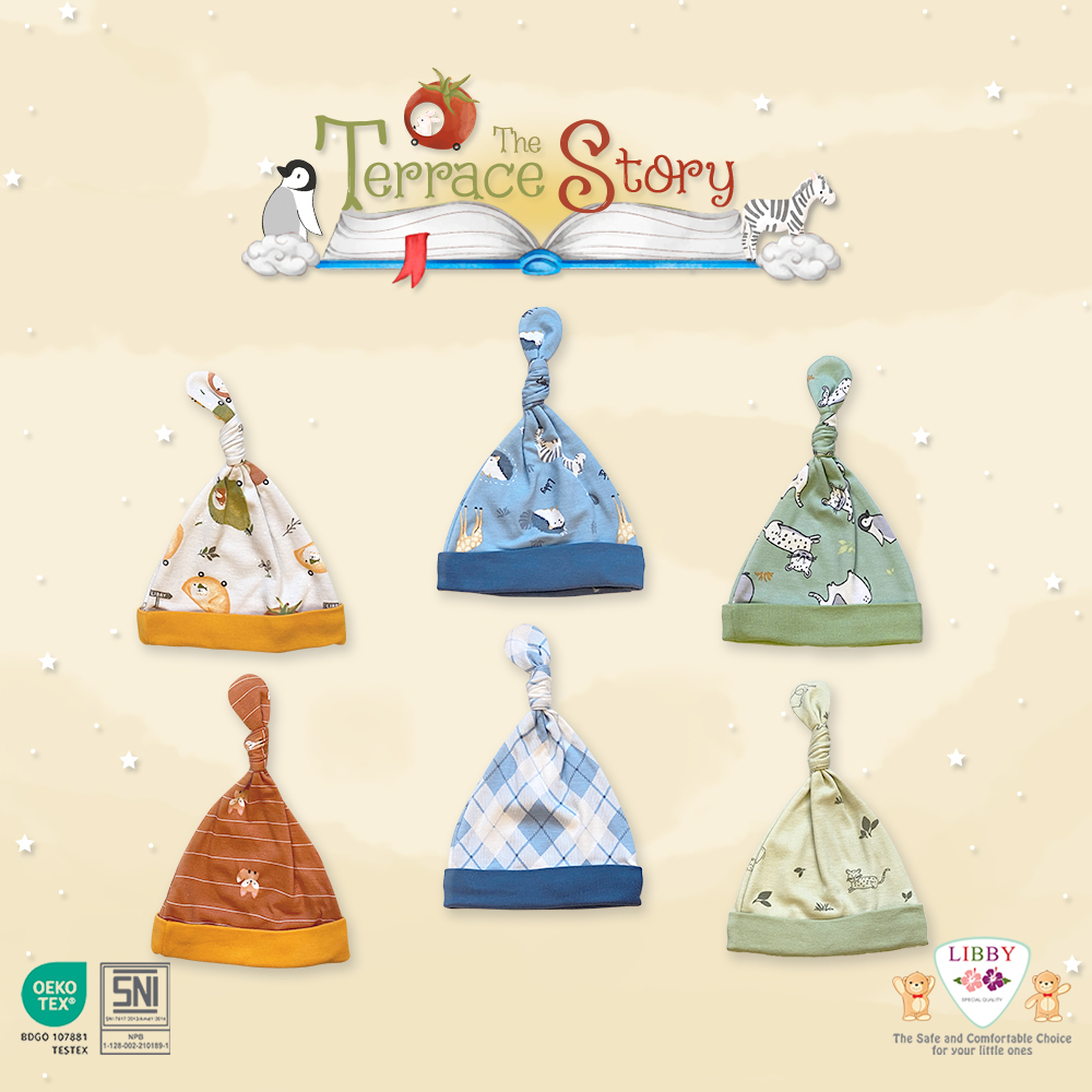 Libby baby Topi Tali - Topi Bayi isi 1 Pcs/Libby Tree House/The Terrase Story