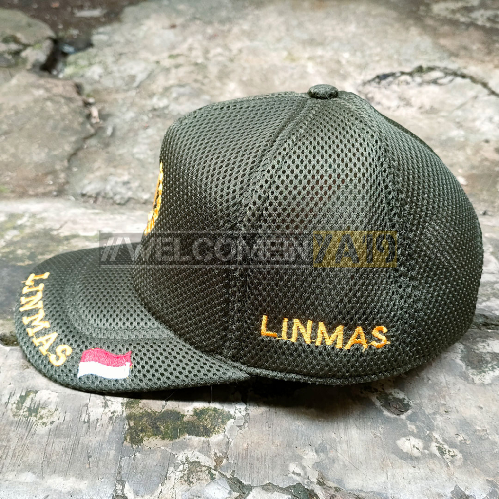 Topi Jaring Linmas Logo / Topi Jala Linmas / Topi Linmas Jala Mess