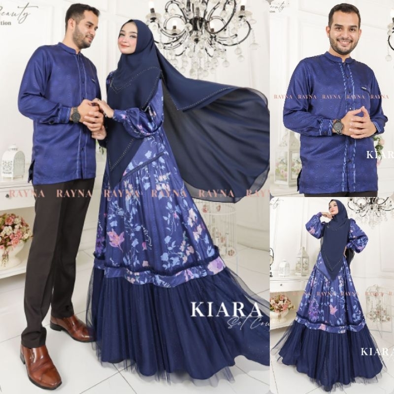 (p1a) RAYNA KIARA COUPLE Baju Koko Gamis Syari Couple/Sarimbit/Serimbit Ayah dan Ibu Kiara set By Ra
