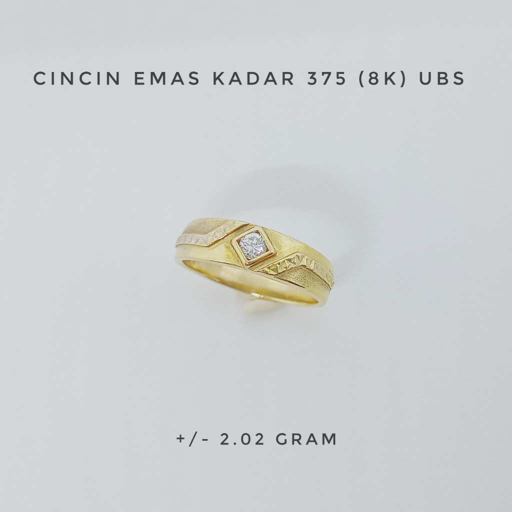 Cincin Emas UBS Kadar 375 Berat 2.02 Gram
