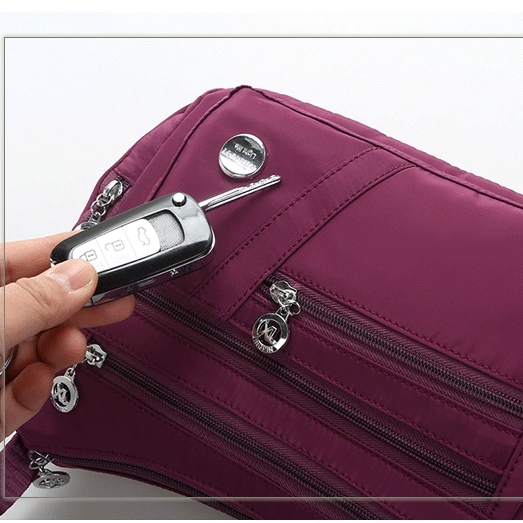 TAS SELEMPANG WANITA ANTI AIR JINGPIN IMPORT KOREA FASHION CEWEK MURAH UNGU BRANDED BATAM KEKINIAN SLING BAG REMAJA SHOULDER BAHU PREMIUM SIMPLE TA775M2 CASUAL