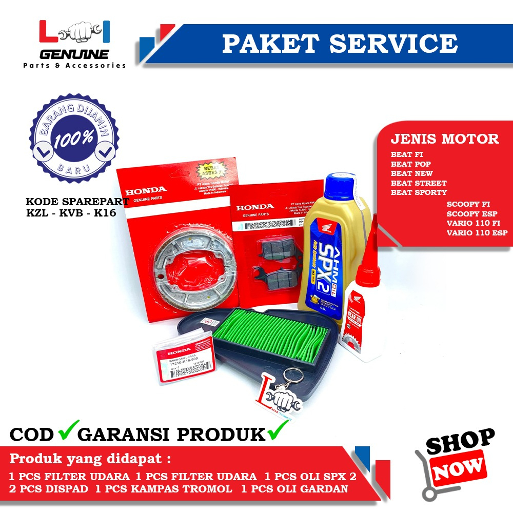 -LOI- PAKET SERVICE LENGKAP MPX 2 &amp; SPX 2 SET OLI GEAR AHM, KAMPAS REM BEAT FI, VARIO 110 FI, SCOOPY FI ESP &amp; FILTER UDARA BEAT FIESP , SCOOPY FI ESP, VARIO 110 FI