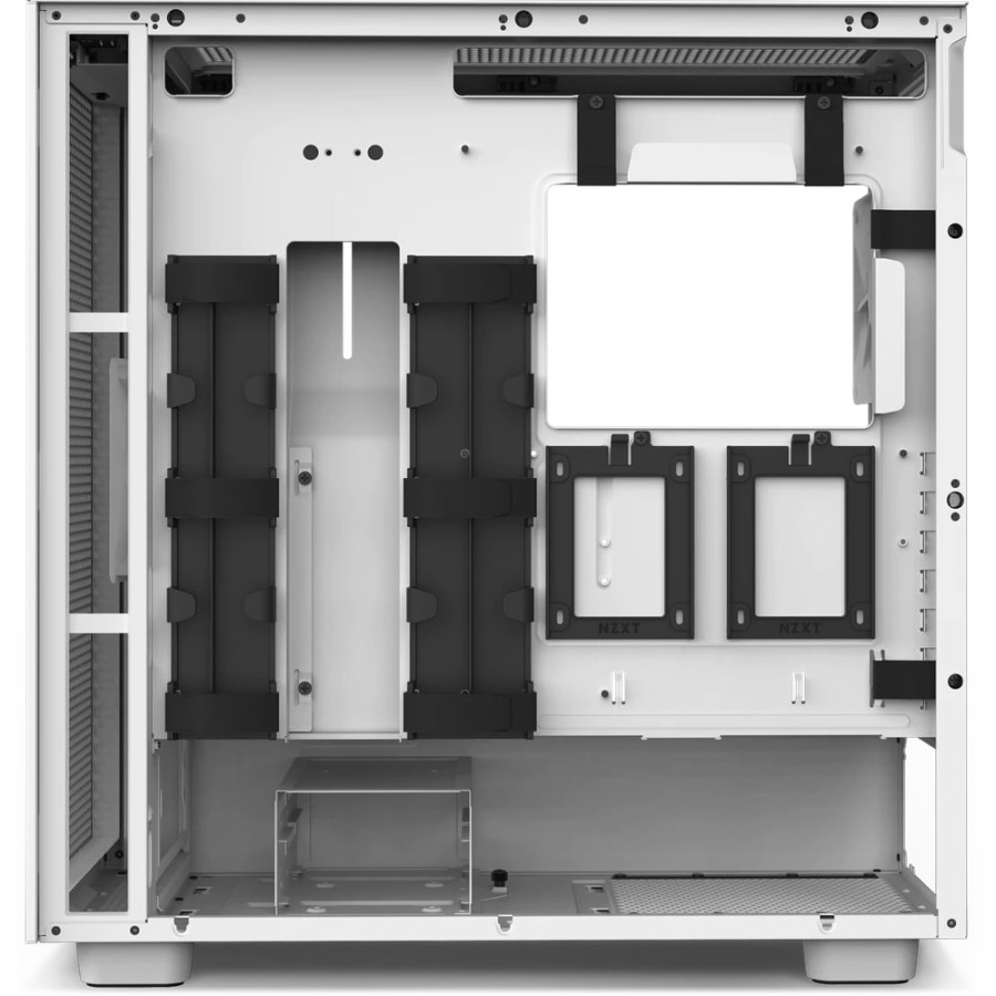 NZXT H7 FLOW White Mid Tower ATX Case Casing PC Free Fan E-ATX