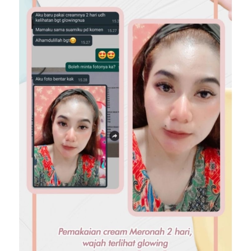 Agen Resmi Krem Meronah Whitening Cream Pemutih Wajah Kream Glowing 2in Pelembab Wajah Krim Whitening Glow