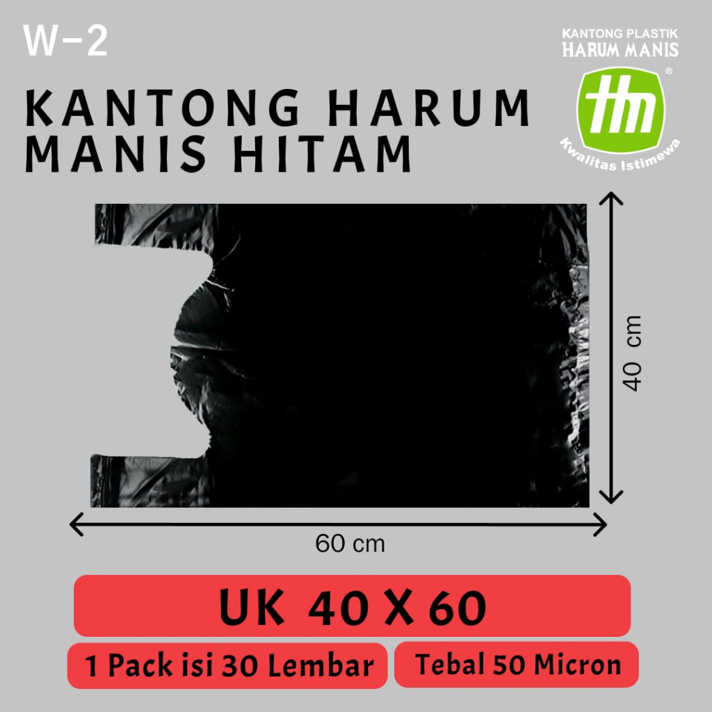 Kantong Plastik Kresek Hitam Tebal 40X60 HDPE