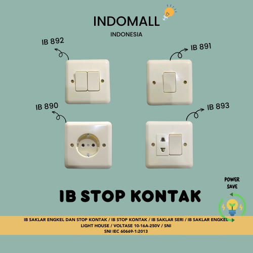 IB STOP DINDING TANAM TEMBOK / ENGKEL STOP IB / SAKLAR IB / SAKLAR LAMPU SNI